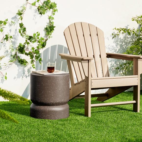 Glitzhome Glitzhome 17.25"H Multi-functional MGO Faux Terrazzo Garden Stool Or Planter Stand Or Accent Table