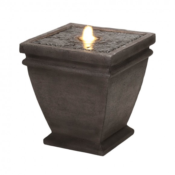 glitzhome Glitzhome 17.5"H Elegant Stone Sculpture Pattern Polyresin Outdoor Fountain with LED Light and Pump