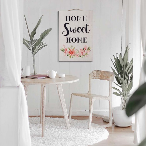 Glitzhome Glitzhome 17.72 H" Wooden "HOME SWEET HOME" Word Sign Wall Décor