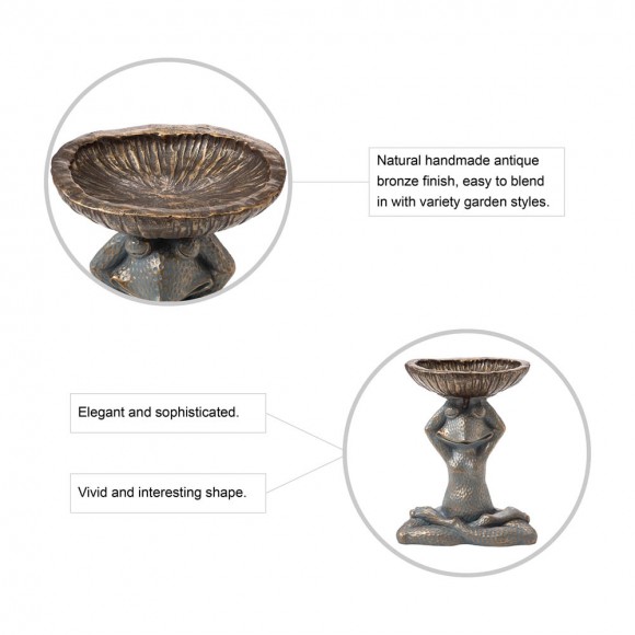 Glitzhome Glitzhome 17.75"H Bronze MGO Yog Frog Statue