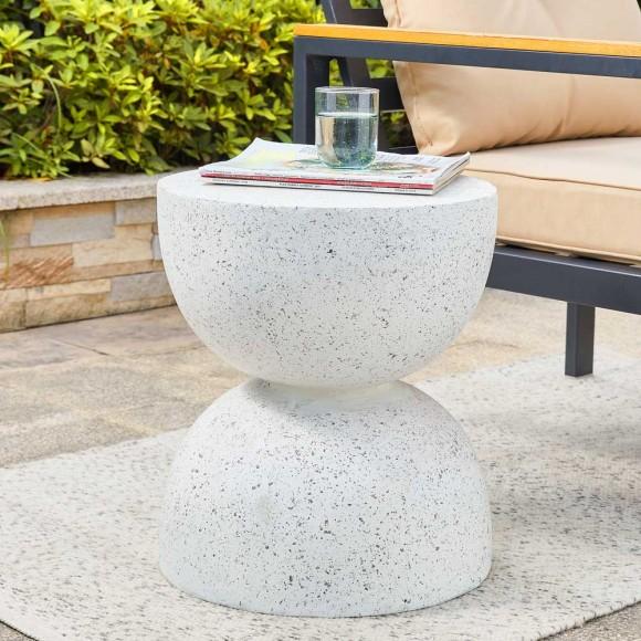Glitzhome Glitzhome 17.75"H MGO Faux Terrazzo Garden Stool Plant Stand Or Accent Table (Multi-functional)