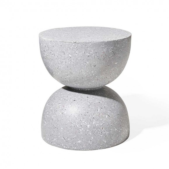glitzhome Glitzhome 17.75"H MGO Gray Terrazzo Garden Stool or Planter Stand or Accent Table (Multi-functional)