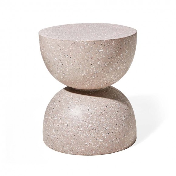 glitzhome Glitzhome 17.75"H MGO Sand Terrazzo Garden Stool or Planter Stand or Accent Table (Multi-functional)