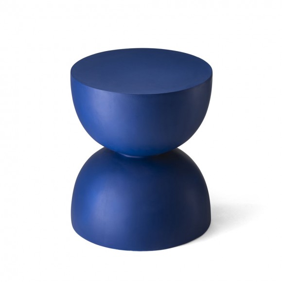 Glitzhome Glitzhome 17.75"H Multi-functional MgO Cobalt Blue Garden Stool Or Planter Stand Or Accent Table