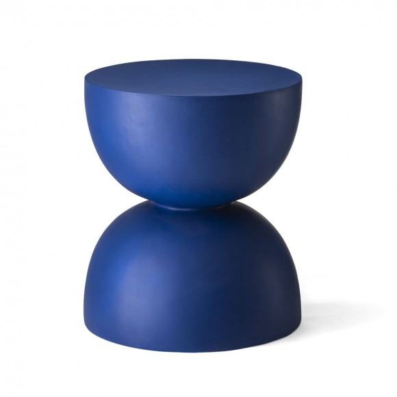 glitzhome Glitzhome 17.75"H Multi-functional MgO Cobalt Blue Garden Stool or Planter Stand or Accent Table