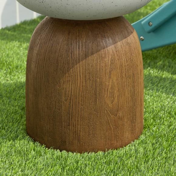 Glitzhome Glitzhome 17.75"H Multi-functional MGO Geometric Faux Terrazzo And Wood Texture Garden Stool Or Planter Stand Or Accent Table