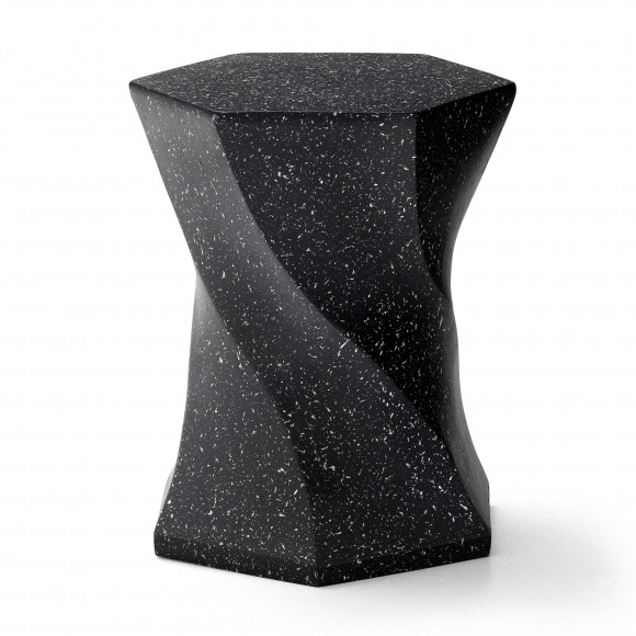 glitzhome Glitzhome 17.75"H Multi-functional MGO Twist-Style Faux Terrazzo Garden Stool or Planter Stand or Accent Table