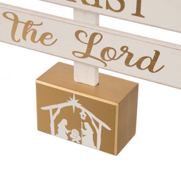 Glitzhome Glitzhome 17.83"H Wooden Nativity Table Tree Decor