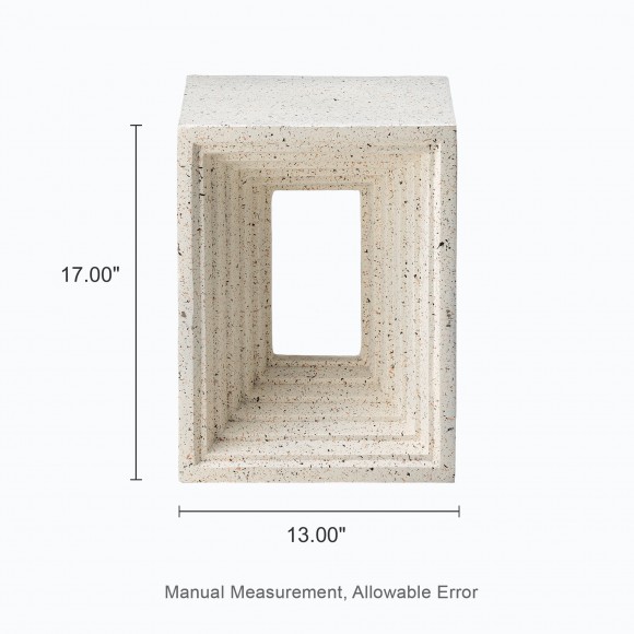 Glitzhome Glitzhome 17"H Multi-functional MGO Faux Terrazzo Square Garden Stool Or Plant Stand Or Accent Table