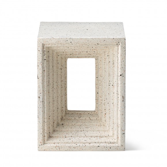 glitzhome Glitzhome 17"H Multi-functional MGO Faux Terrazzo Square Garden Stool or Plant Stand or Accent Table