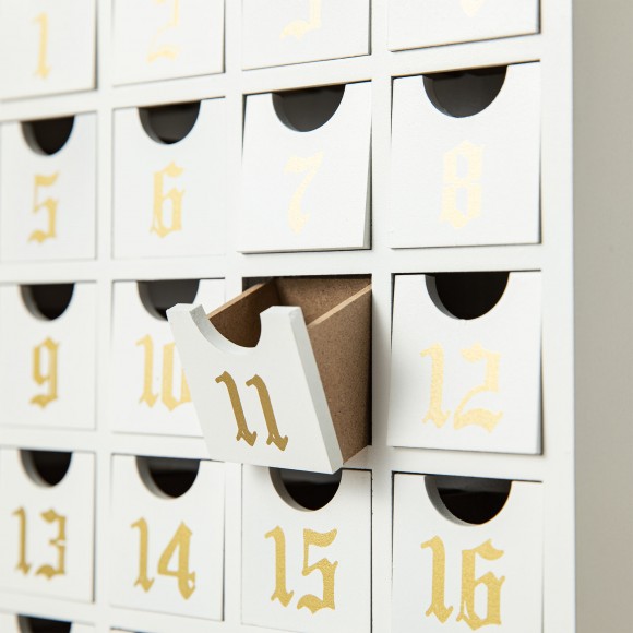 Glitzhome Glitzhome 17"L Lighted Wooden Christmas Nativity Advent Calendar Decor