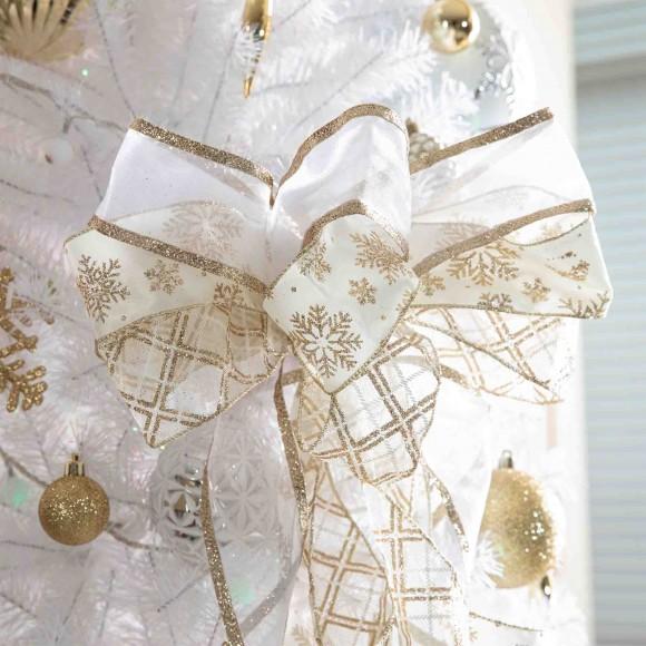 Glitzhome Glitzhome 178ct Christmas Elegant Silver & Gold Shatterproof Ornaments With Matched Pinecone Picks And Ribbon Bow Sets