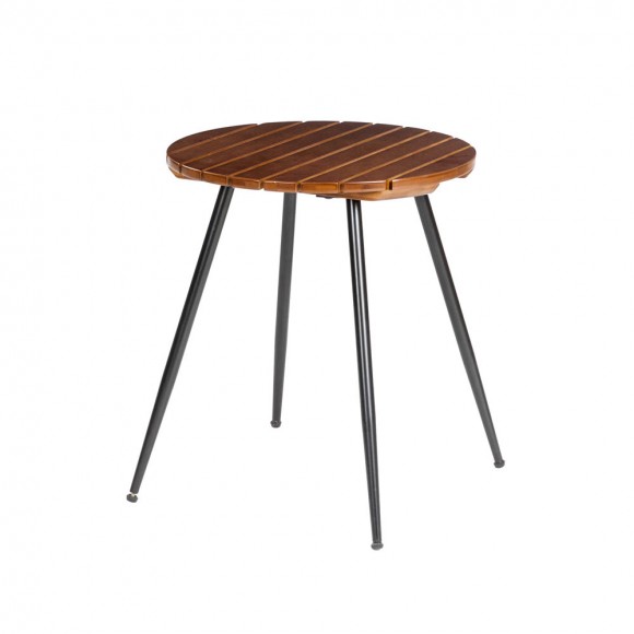 glitzhome Glitzhome 18.25"H Accent Table with Bamboo Slatted Round Top