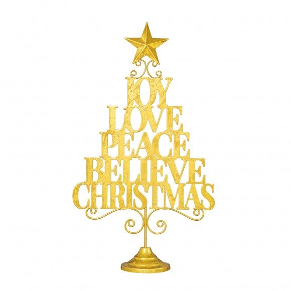 glitzhome Glitzhome 18.25"H Metal Gold Foil Christmas Table Tree