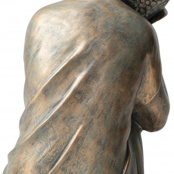 Glitzhome Glitzhome 18.25"H MGO Faux Bronze Resting Buddha Garden Statue