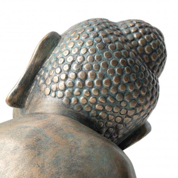 Glitzhome Glitzhome 18.25"H MGO Faux Bronze Resting Buddha Garden Statue