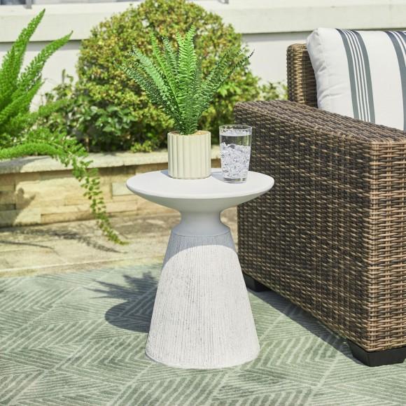 Glitzhome Glitzhome 18.25"H Multi-functional MgO Pedestal Garden Stool Or Planter Stand Or Accent Table