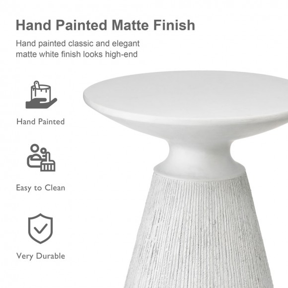 Glitzhome Glitzhome 18.25"H Multi-functional MgO Pedestal Garden Stool Or Planter Stand Or Accent Table