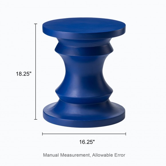 Glitzhome Glitzhome 18.25"Multi-functional MGO Cobalt Blue Chess Garden Stool Or Planter Stand Or Accent Table