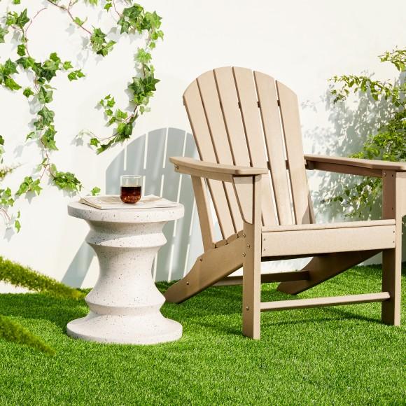 Glitzhome Glitzhome 18.25" Multi-functional MGO Faux Terrazzo Chess Garden Stool Or Planter Stand Or Accent Table