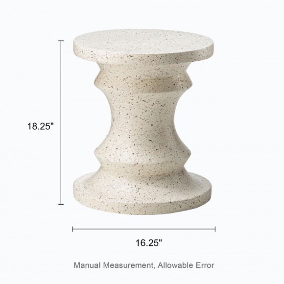 Glitzhome Glitzhome 18.25" Multi-functional MGO Faux Terrazzo Chess Garden Stool Or Planter Stand Or Accent Table