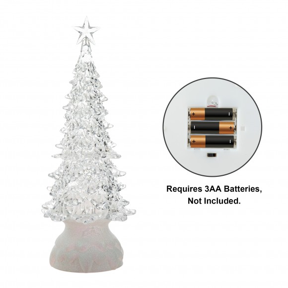 Glitzhome Glitzhome 18.5"H Christmas Lighted Acrylic Rotating Table Tree
