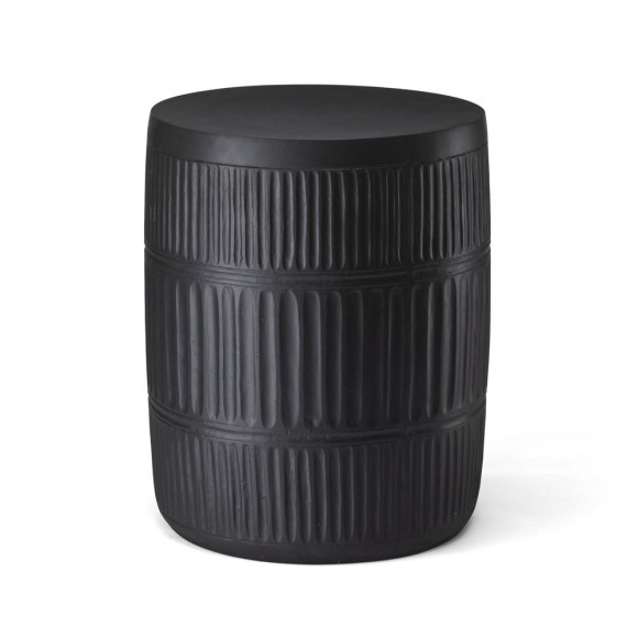 glitzhome Glitzhome 18.5"H Multi-functional MgO Black Textured Garden Stool or Planter Stand or Accent Table