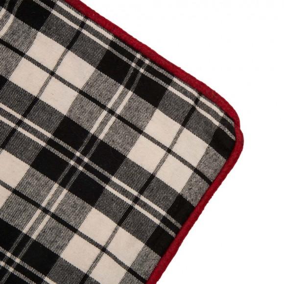 Glitzhome Glitzhome 18"D Black & White Plaid Fabric Pillow Cover