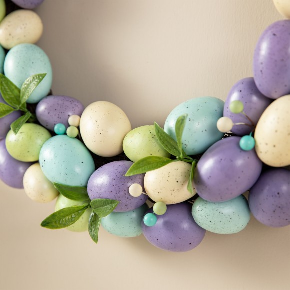 Glitzhome Glitzhome 18" D Easter Purple Hue Eggs Wreath
