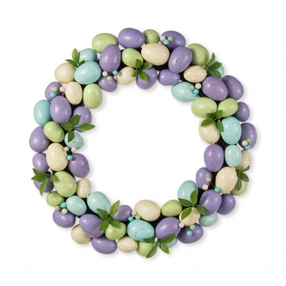 glitzhome Glitzhome 18" D Easter Purple Hue Eggs Wreath