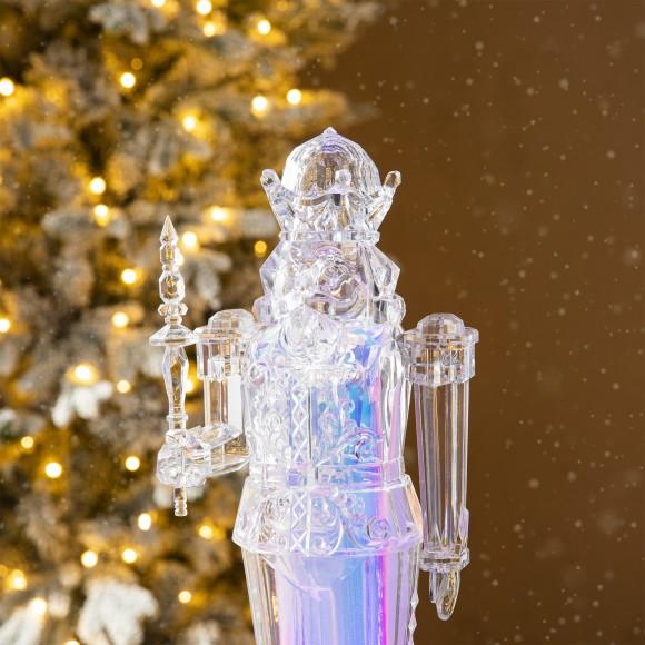 Glitzhome Glitzhome 18"H Acrylic LED Color Changing Lighted Tabletop Nutcracker Figurine