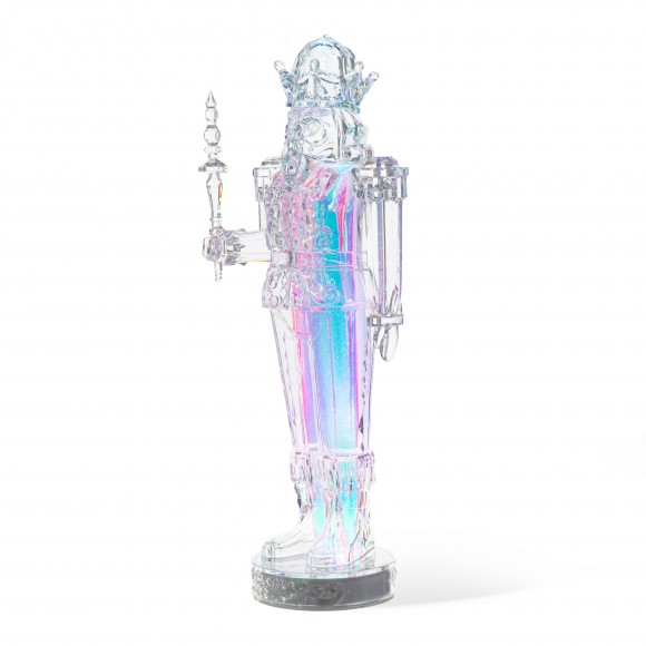 glitzhome Glitzhome 18"H Acrylic LED Color Changing Lighted Tabletop Nutcracker Figurine