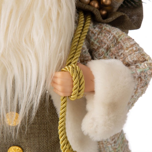 Glitzhome Glitzhome 18"H Christmas Santa Claus Figurine With Golden Coat And Silver Pants Figurine