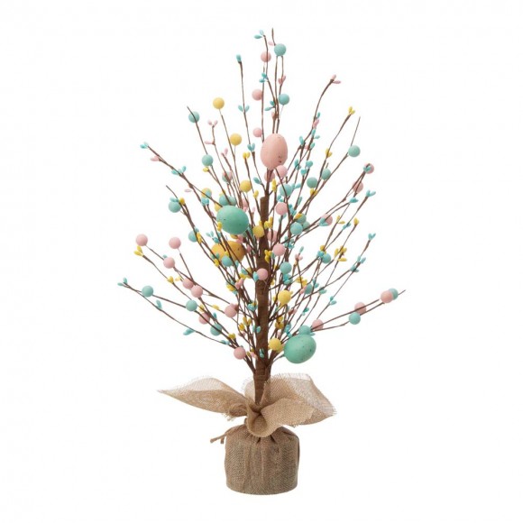 Glitzhome Glitzhome 18"H Easter Table Tree With Multicolor Easter Eggs