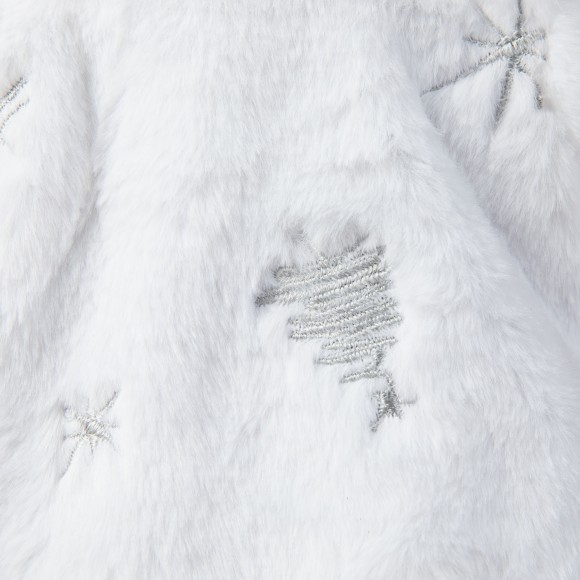 Glitzhome Glitzhome 18"H Faux Fur Christmas Frosty Santa Figurine With Porcelain Face