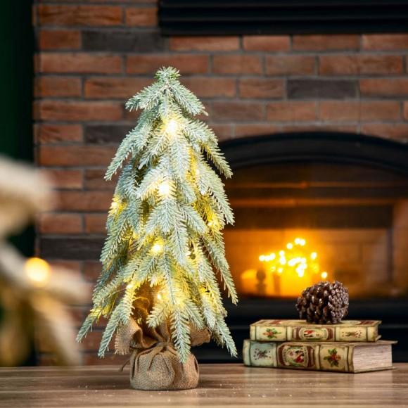Glitzhome Glitzhome 18"H Lighted Frosted Artificial Table Tree