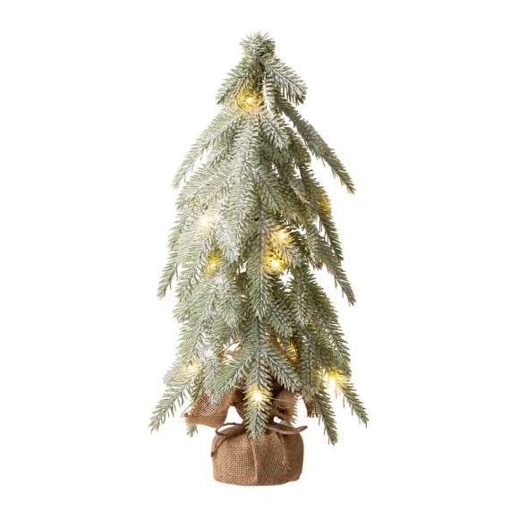 glitzhome Glitzhome 18"H Lighted Frosted Artificial Table Tree