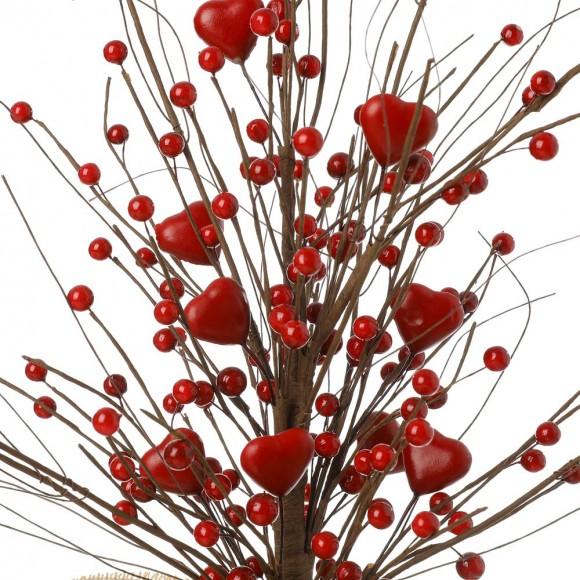 Glitzhome Glitzhome 18"H Lighted Valentine's Berry Heart Table Tree