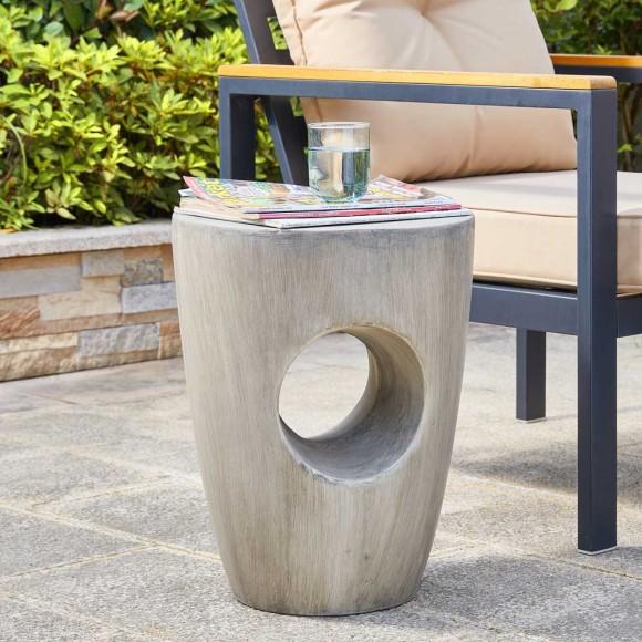 Glitzhome Glitzhome 18"H MGO Faux Concrete Garden Stool Plant Stand Or Accent Table (Multi-functional)