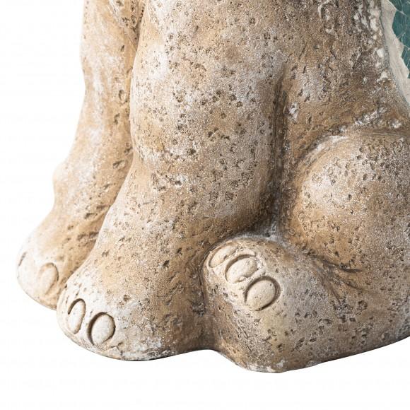 Glitzhome Glitzhome 18"H MGO Faux Granite And Mosaic Sitting Elephant Statue