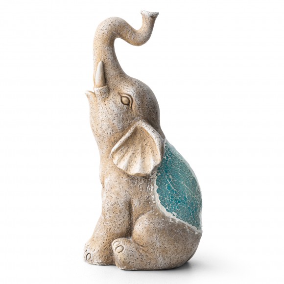 glitzhome Glitzhome 18"H MGO Faux Granite and Mosaic Sitting Elephant Statue glitzhome Glitzhome 18"H MGO Faux Granite and Mosaic Sitting Elephant Statue