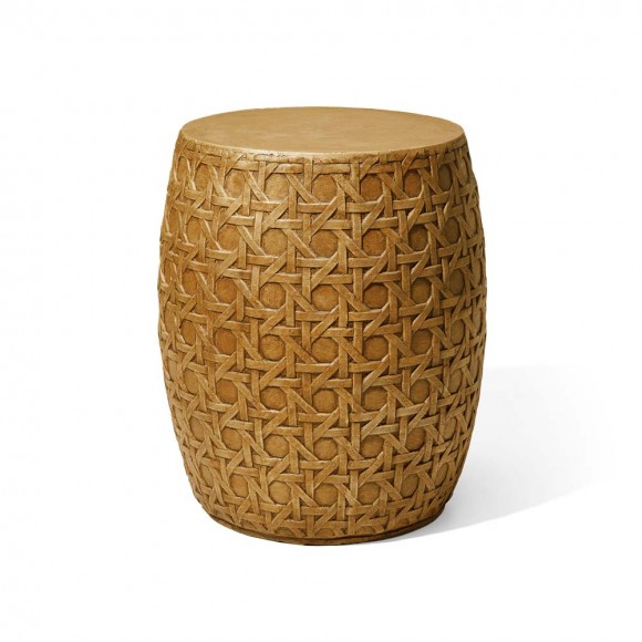 glitzhome Glitzhome 18"H MGO Faux Wicker Textured Garden Stool or Drum Table or Planter Stand (Multi-functional)