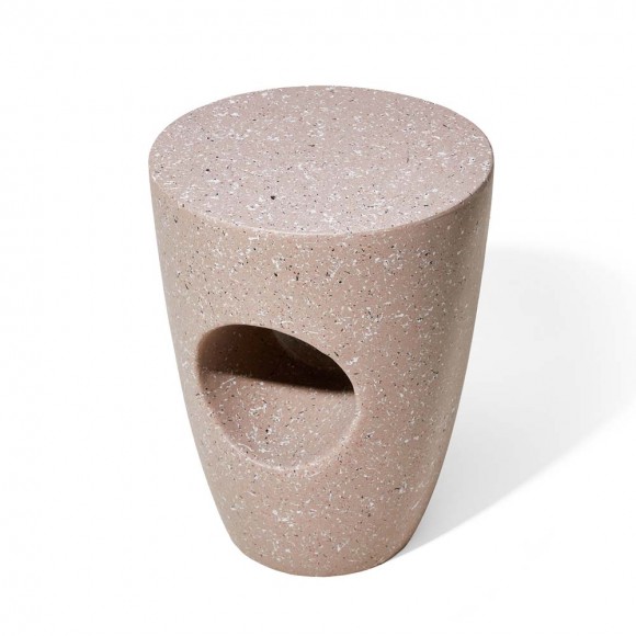 Glitzhome Glitzhome 18"H MGO Sand Terrazzo Garden Stool Or Planter Stand Or Accent Table (Multi-functional)