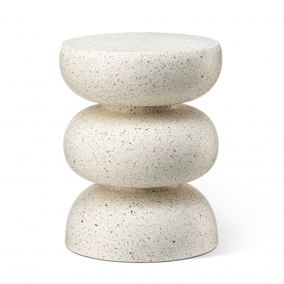 glitzhome Glitzhome 18"H Multi-functional MGO Faux Terrazzo Garden Stool or Planter Stand or Accent Table