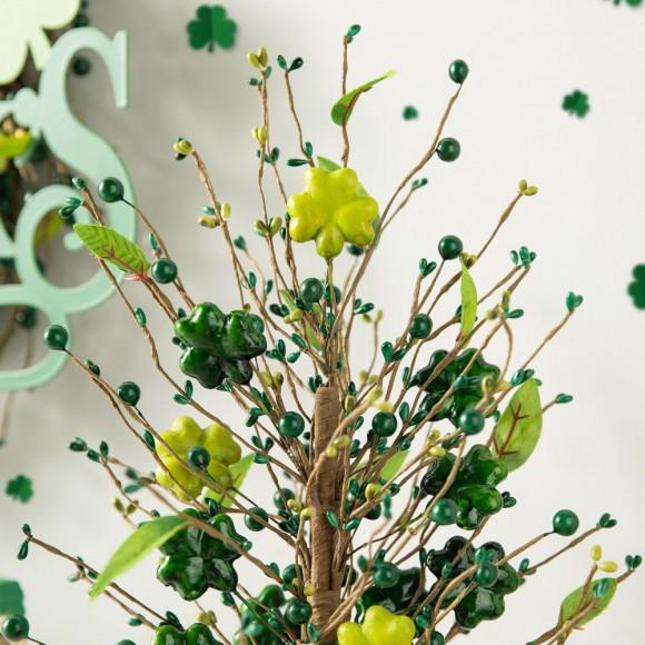 Glitzhome Glitzhome 18"H St Patrick's Shamrock And Berry Table Tree
