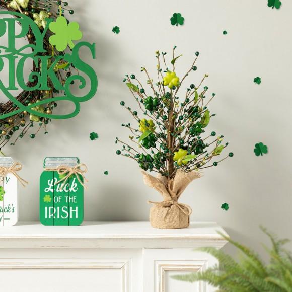 Glitzhome Glitzhome 18"H St Patrick's Shamrock And Berry Table Tree