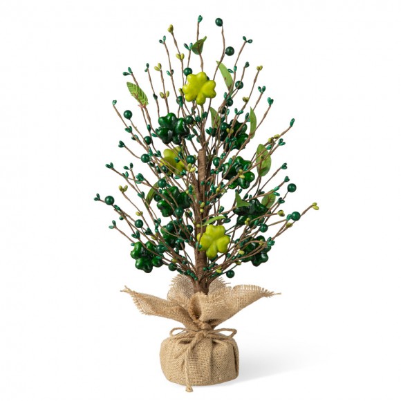 glitzhome Glitzhome 18"H St Patrick's Shamrock and Berry Table Tree