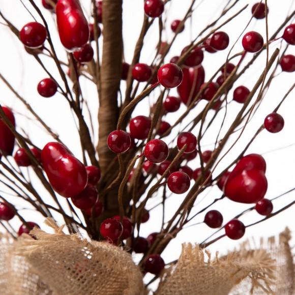 Glitzhome Glitzhome 18"H Valentine's Berry Heart Table Tree