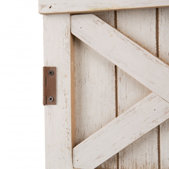 Glitzhome Glitzhome 18"H White Wooden Thanksgiving Barn Door Wall Decor Or Standing Decor