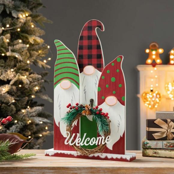 Glitzhome Glitzhome 18"H Wooden Gnome Family Table Decor
